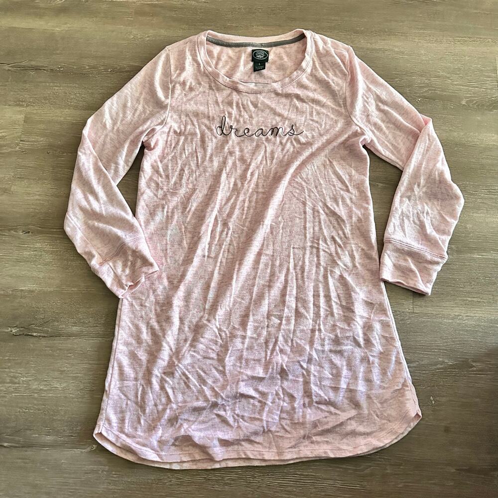 Laura Ashley Nightgown Sleep Shirt Pink Dreams Soft Size Large